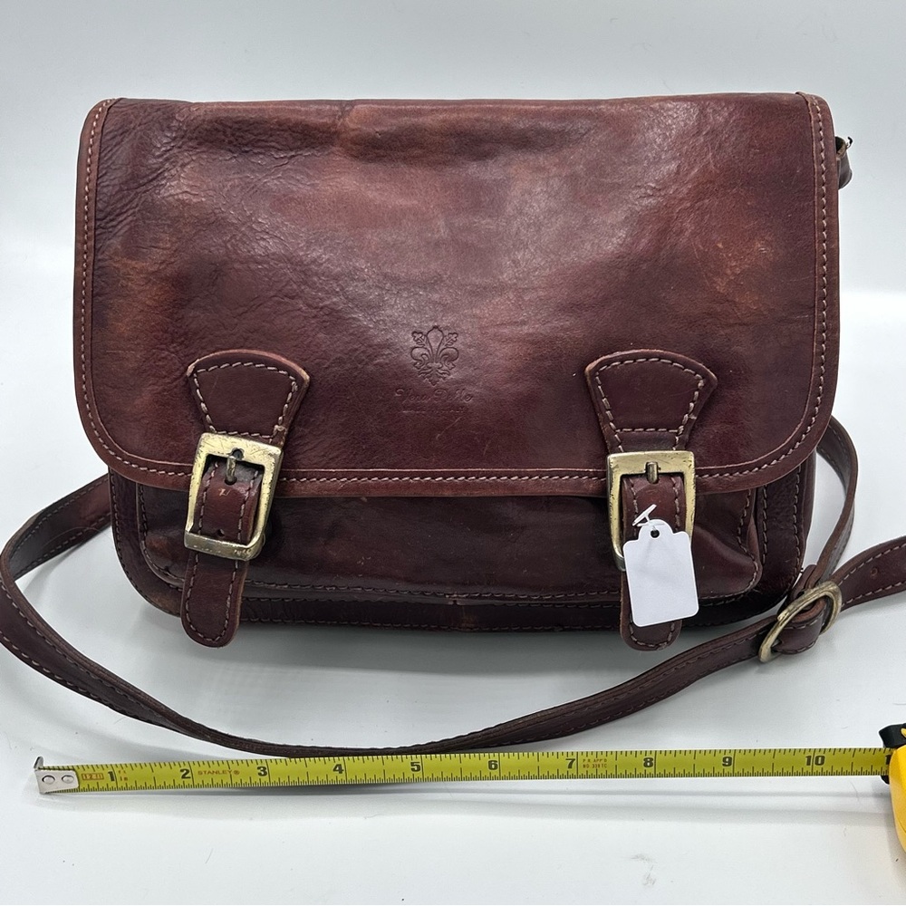 Vera Pelle Brown Leather Women’s Mini Messenger Bag